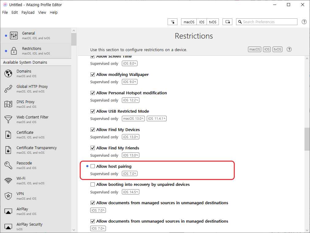 Allow host pairing